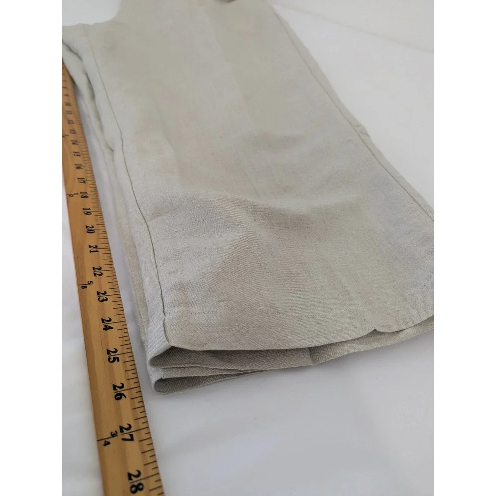 Cubavera Mens 3XB Linen Blend Drawstring‎ Pants Beige Relaxed Straight Leg New